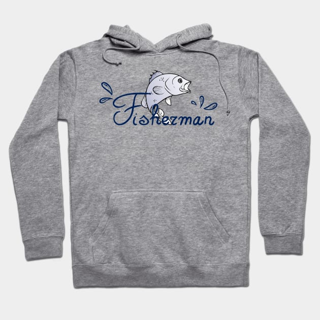 Jumping Fish Fisherman Hoodie by TNMGRAPHICS